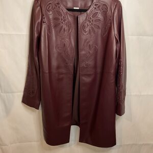 Chico's Deep Red Leather Jacket